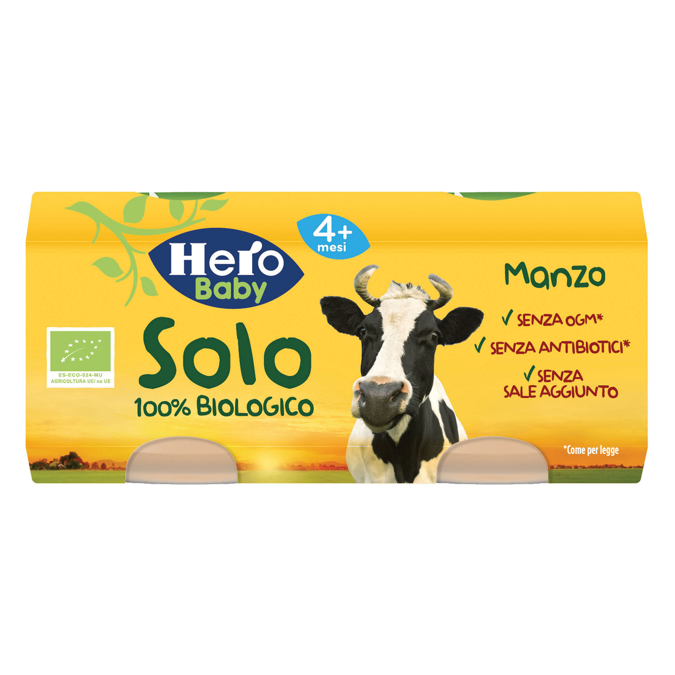 Hero Solo Omogeneizzato Manzo 100% Bio 2 X80 G