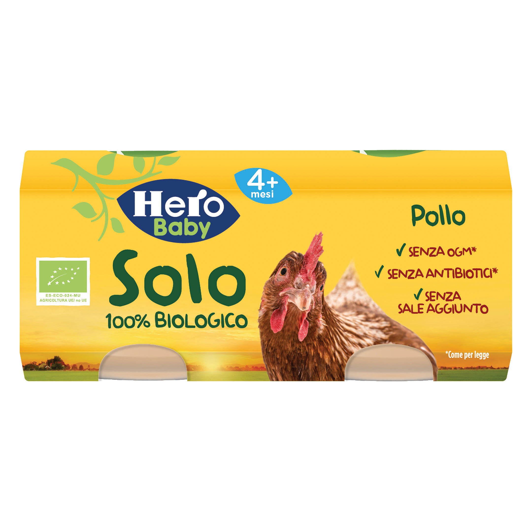 Hero Solo Omogeneizzato Pollo 100% Bio 2 X80 G