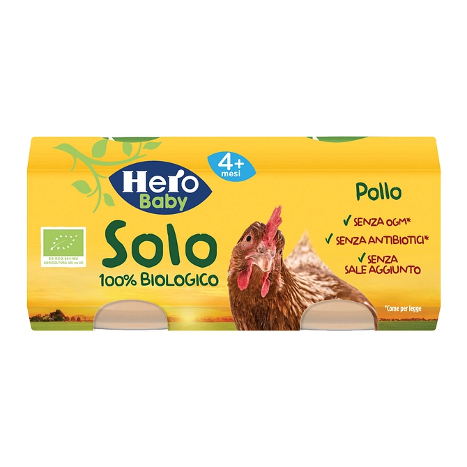 Hero Solo Omogeneizzato Pollo 100% Bio 2 X80 G
