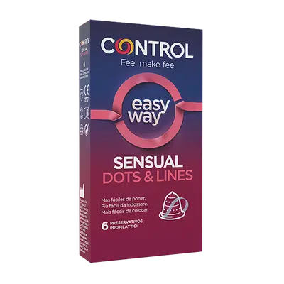 PROFILATTICO CONTROL SENSUAL DOTS&LINES EASY WAY 6 PEZZI PROFILATTICO CONTROL SENSUAL DOTS&LINES EASY WAY 6 PEZZI