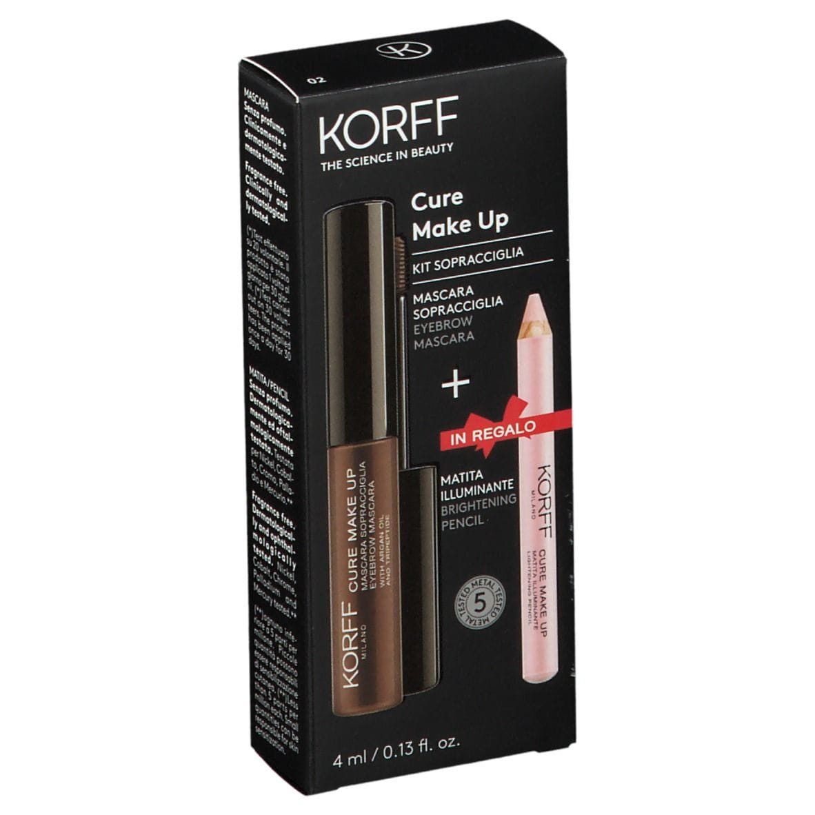 KORFF CURE MAKE UP KIT SOPRACCIGLIA CON MASCARA SOPRACCIGLIA 02 + MATITA ILLUMINANTE 02