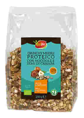 VIVIBIO CRUNCHY PROTEICO CON NOCCIOLE E SEMI DI CANAPA 250 G