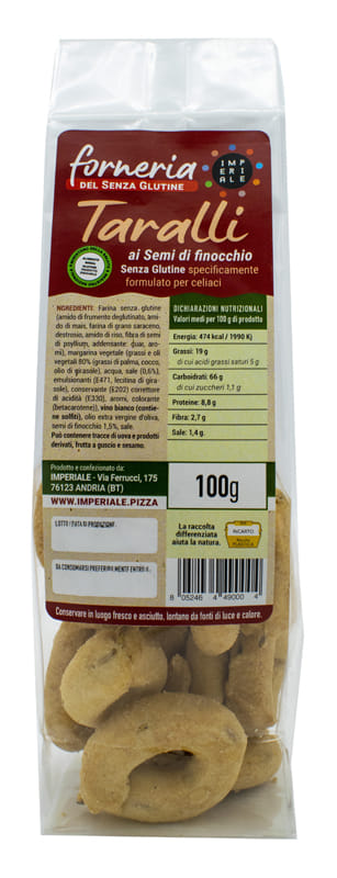 FORNERIA DEL SENZA GLUTINE TARALLI AI SEMI DI FINOCCHIO 100 G