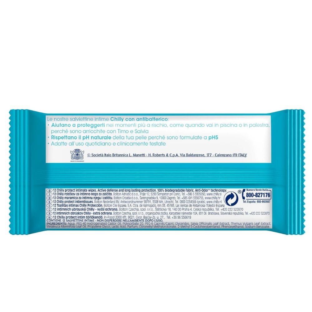 CHILLY SALVIETTE INTIME ANTIBATTERICHE 12 PEZZI