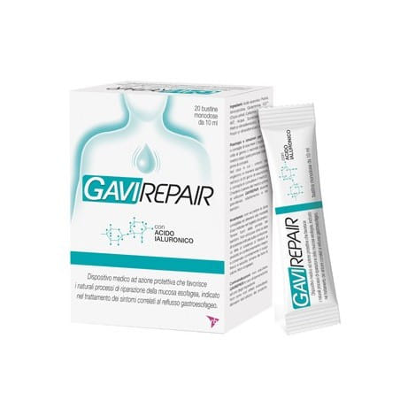 GAVIREPAIR 20 BUSTINE 10 ML contro sintomi del reflusso gastroesofageo, bruciore e acidità di stomaco