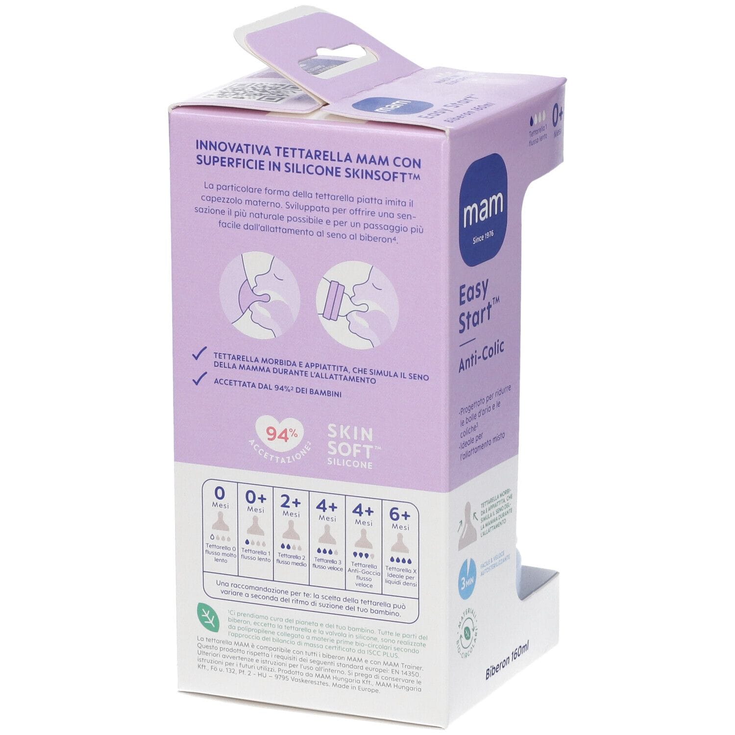MAM BIBERON EASY START 160 ML 0+ TETTARELLA 1 MASCHIO