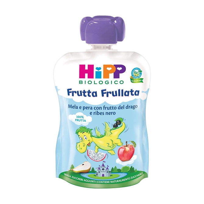 Hipp Bio Frutta Frullata Dragone Mela Pera Frutta Del Drago Ribes Nero 90 G