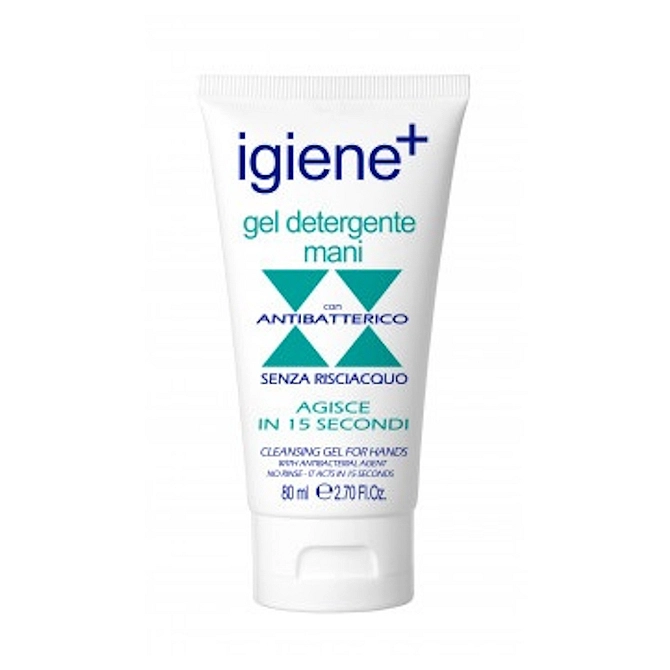 Igiene+ Gel Detergente Mani Antibatterico Senza Risciacquo 80 Ml
