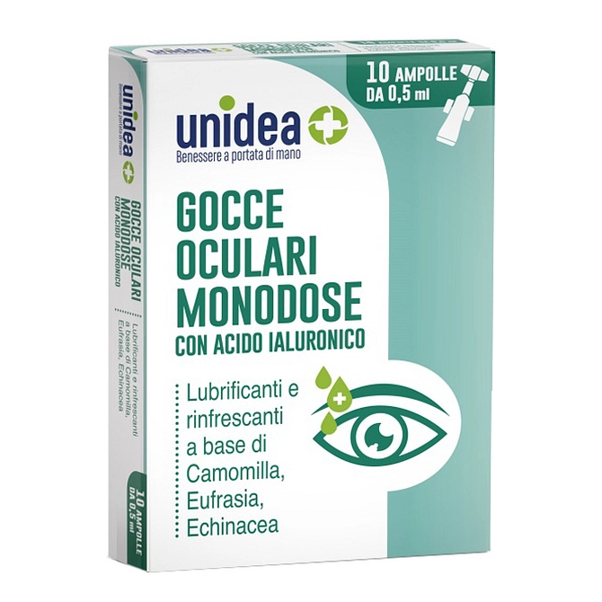 Unidea Gocce Oculari 10 Flaconcini Monodose Da 0,5 Ml