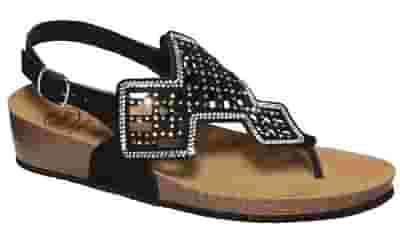 CAMILLA SAND MICROSTRASS-W BLACK BIOPRINT FREETIME SIMILPELLE MICROFIBRA EVA F 40 COLLEZIONE SS20