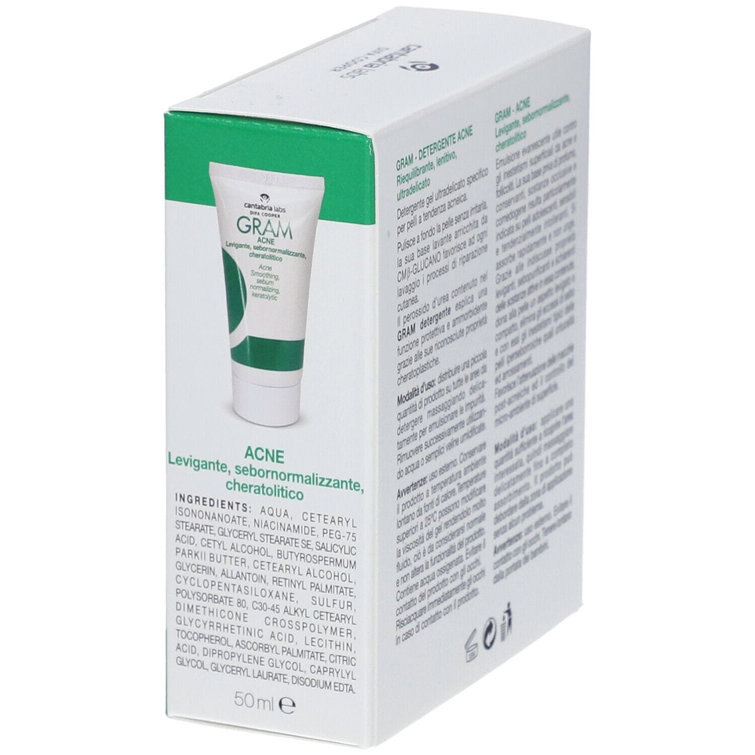 GRAM ZEROACNE 1 GRAM DETERGENTE 50 ML + 1 GRAM ACNE 50 ML