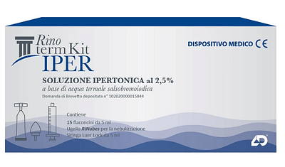 RINOTERM KIT IPER 15 FLACONCINI DA 5 ML + UGELLO RINUBES PER NEBULIZZAZIONE + SIRINGA LUER LOCK DA 5 ML