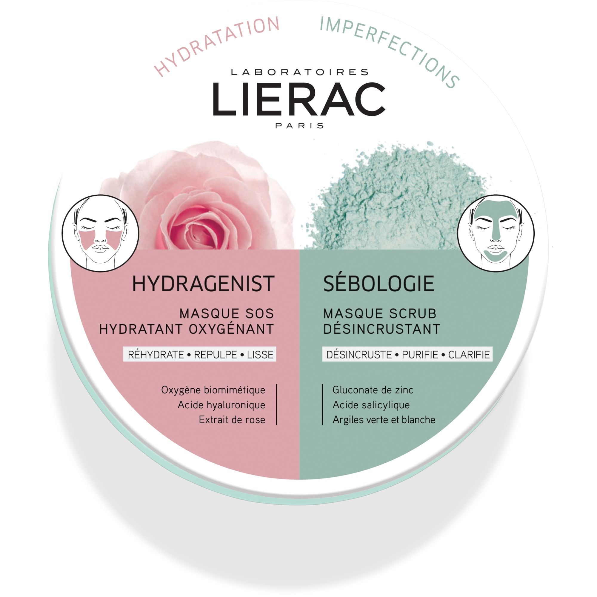 LIERAC MONO MASK HYDRA + SEBOLOGIE 2 X 6 ML