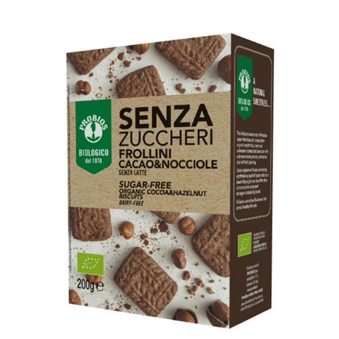 Frollini Cacao/Nocciole Senza Zucchero 200 G