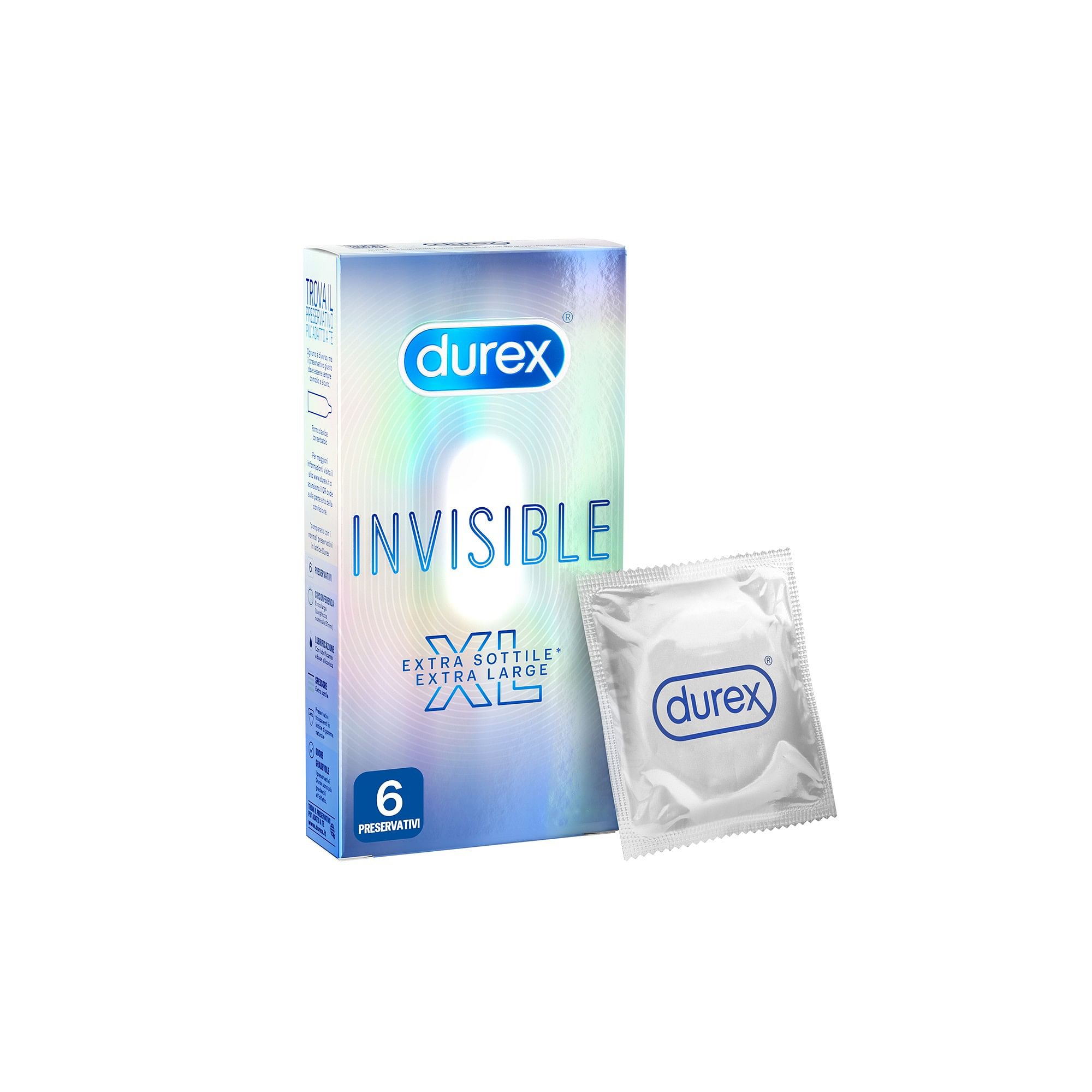 Profilattico Durex Invisible Xl 6 Pezzi