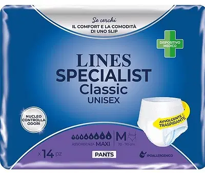 PANNOLONE A MUTANDA LINES SPECIALIST CLASSIC PANTS MAXI L 14 PEZZI PANNOLONE A MUTANDA LINES SPECIALIST CLASSIC PANTS MAXI L 14 PEZZI