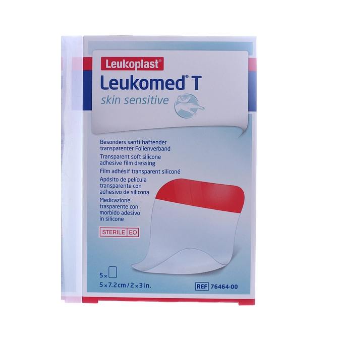 Leukomed T Skin Sensitive Medicazione Post Operatoria Trasparente Con Massa Adesiva In Silicone 7,2 X5 Cm 5 Pezzi