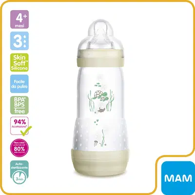 MAM BIBERON EASY START 320 ML 4+ TETTARELLA 3 NEUTRO MAM BIBERON EASY START 320 ML 4+ TETTARELLA 3 NEUTRO