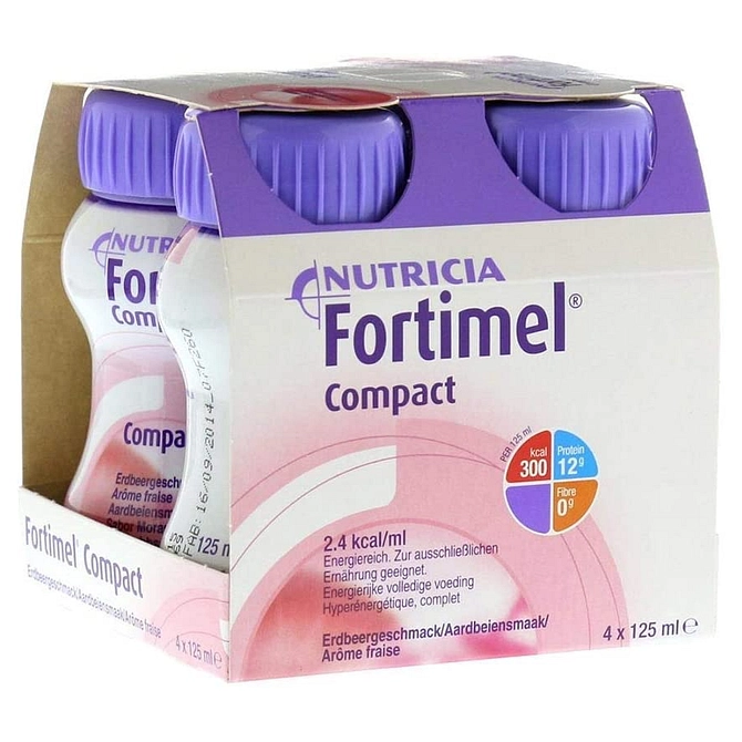 Nutricia Fortimel Compact Protein Gusto Frutti Rossi Rinfrescanti 4 Bottiglie Da 125 Ml