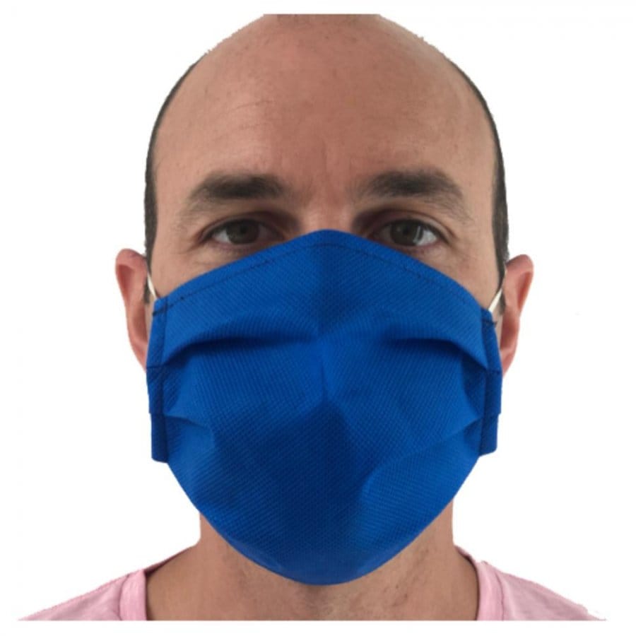 MA04 MASCHERINA TESSUTO NON TESSUTO DOPPIO STRATO COLORE BLU 1 PEZZO