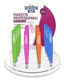 UNIDEA ESPOSITORE DA BANCO DI PINZETTE MULTICOLOR 16 PEZZI