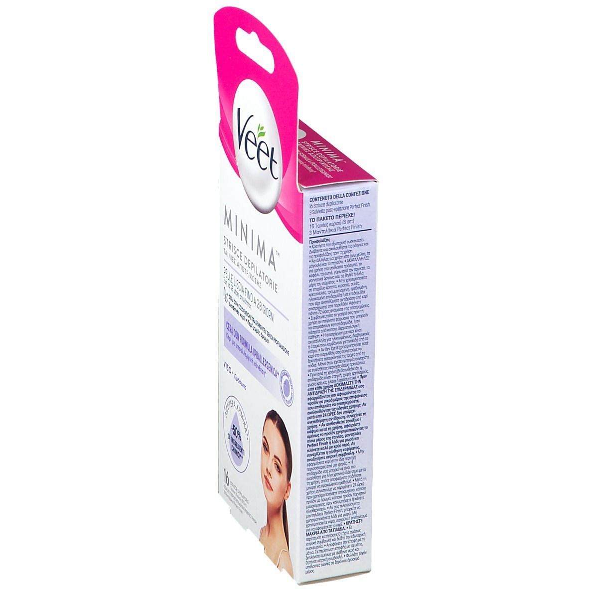 Veet Strisce Viso Ipoallergeniche 16 Pezzi