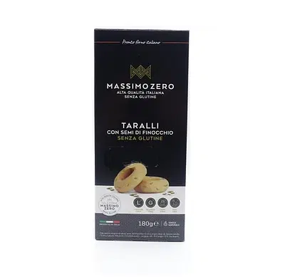MASSIMO ZERO TARALLI CON SEMI DI FINOCCHIO 180 G MASSIMO ZERO TARALLI CON SEMI DI FINOCCHIO 180 G
