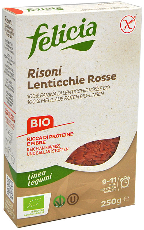 Felicia Bio Risoni Lenticchie Rosse 250 G