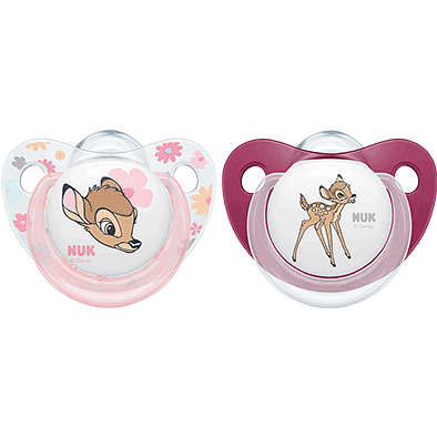 NUK SUCCHIETTO DISNEY BAMBI/DUMBO SILICONE 0-6 MESI 2 PEZZI