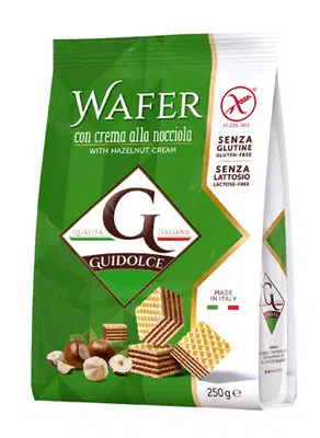 WAFER CON CREMA ALLA NOCCIOLA 250 G WAFER CON CREMA ALLA NOCCIOLA 250 G