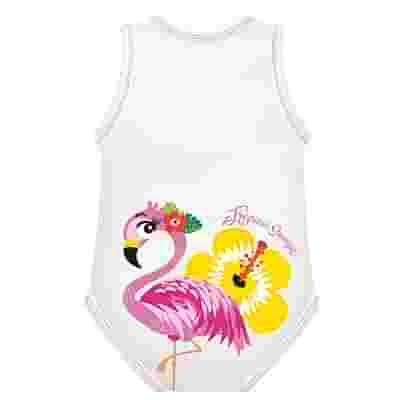 BODY 0-36M BIO COTTON SUMMER TROPICAL FENICOTTERO