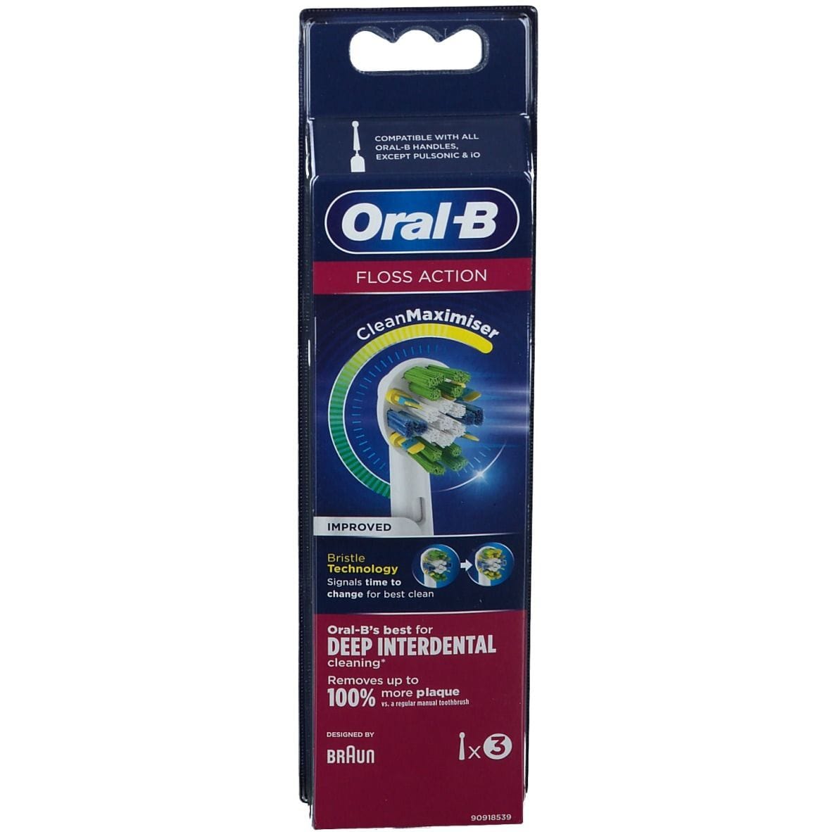 ORALB FLOSS ACTION EB25 TESTINA PER SPAZZOLINO ELETTRICO 3 PEZZI