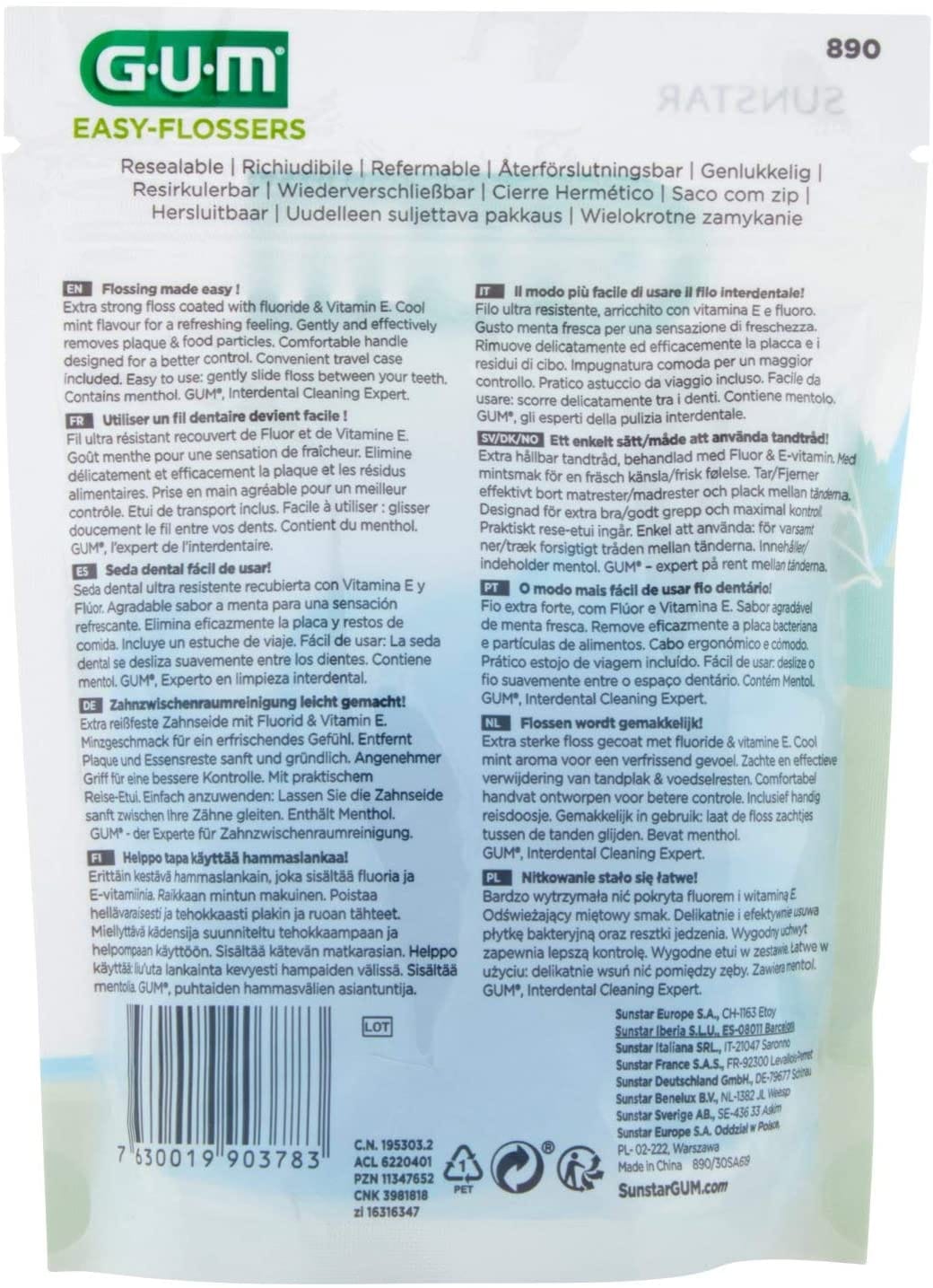 GUM EASY FLOSSERS FORCELLA 30 PEZZI NEW