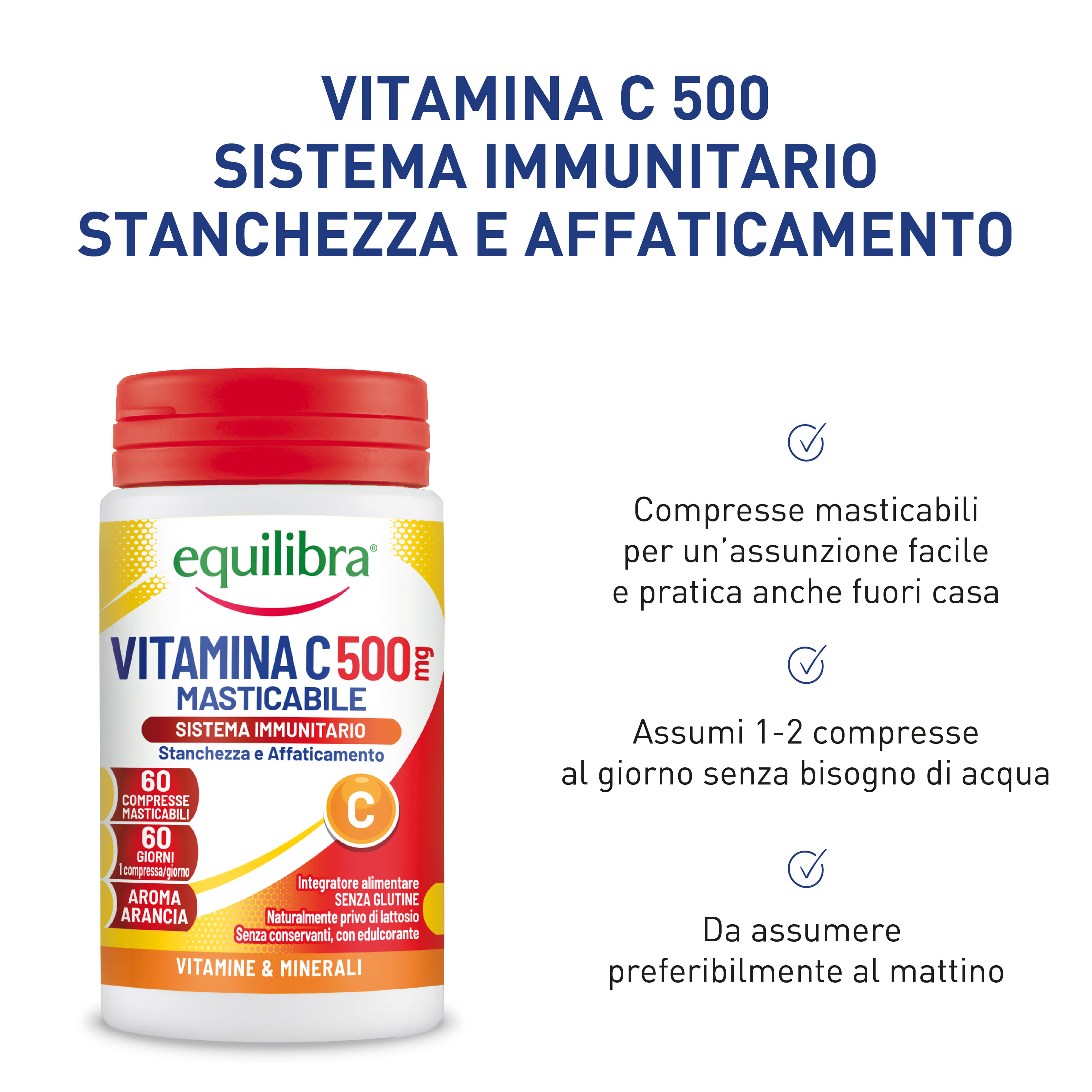VITAMINA C 500MG MASTICABILE SISTEMA IMMUNITARIO 60 COMPRESSE