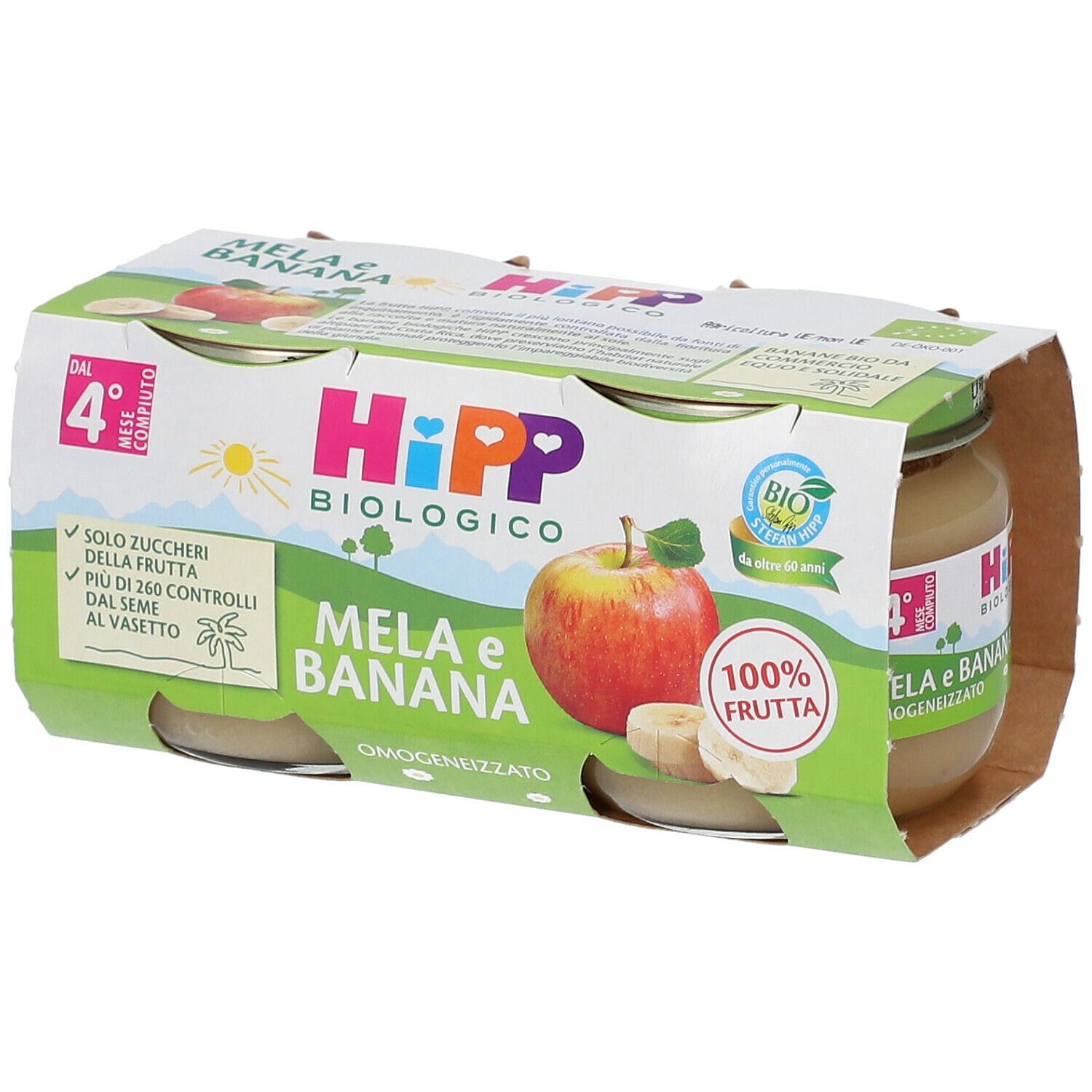 Hipp Bio Omogeneizzato Mela/Banana 2 X80 G