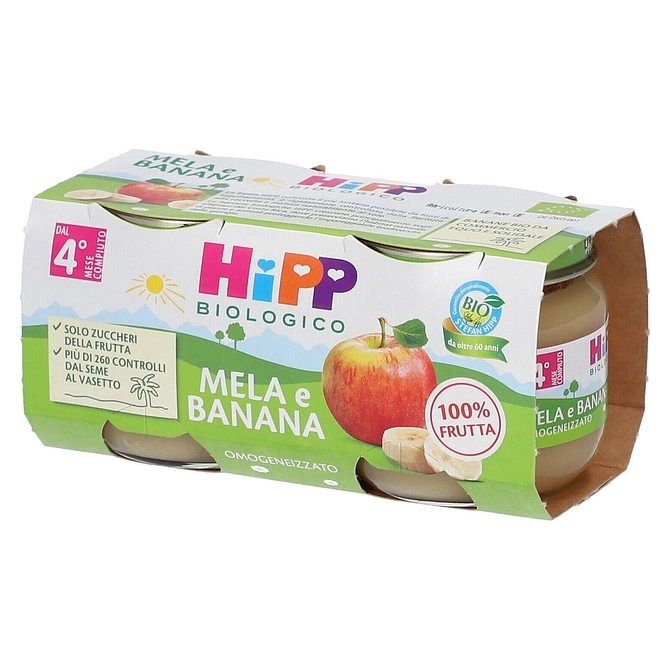Hipp Bio Omogeneizzato Mela/Banana 2 X80 G