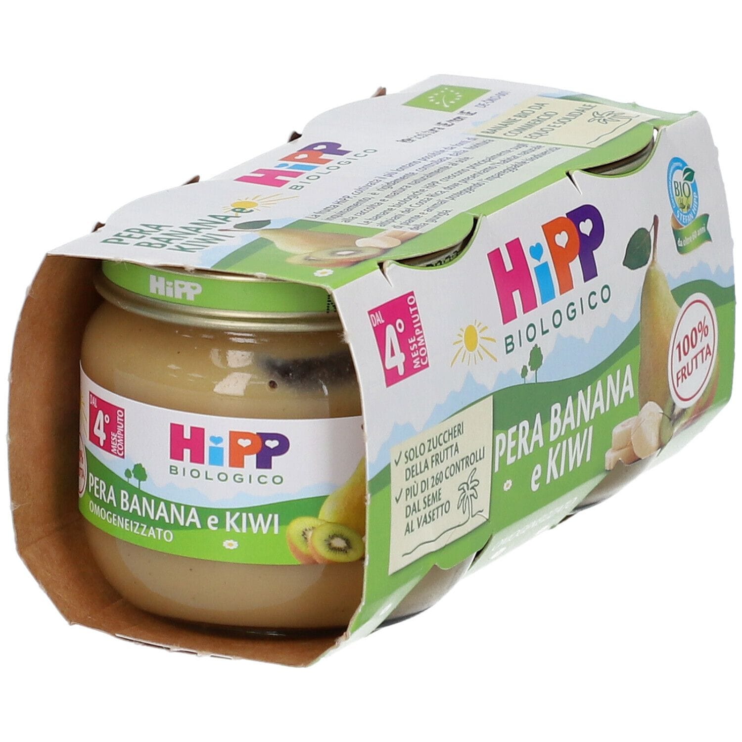 HIPP BIO OMOGENEIZZATO KIWI/BANANA/PERA 2X80 G