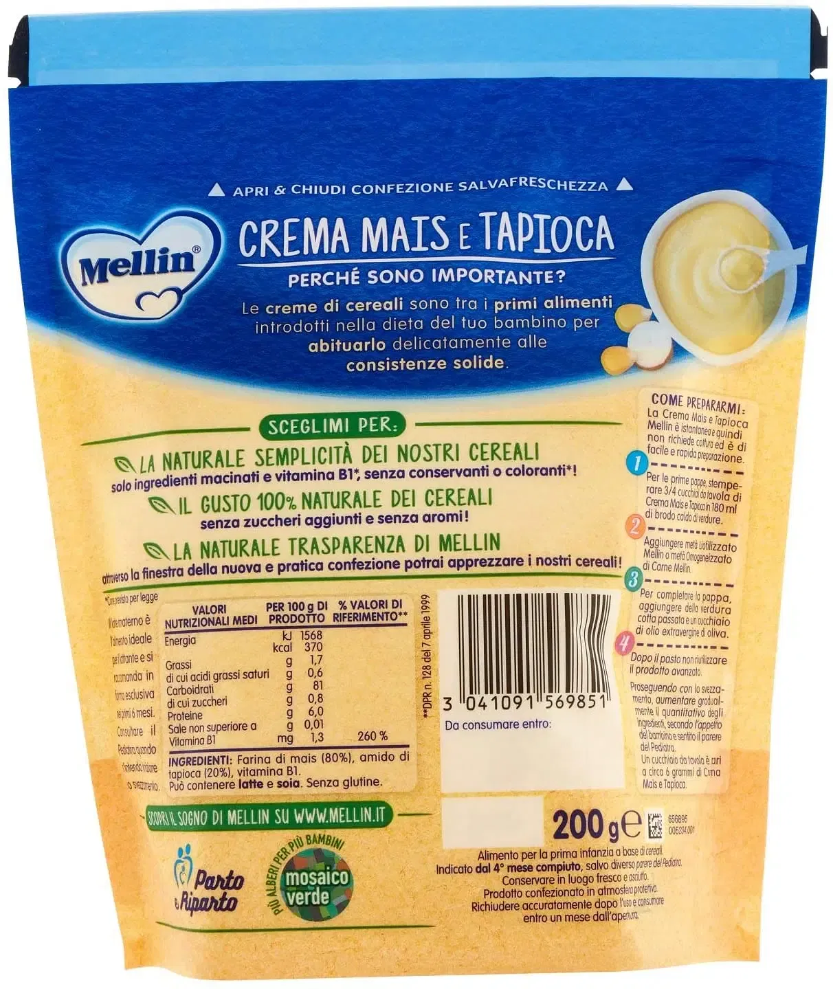 MELLIN CREMA MAIS/TAPIOCA 200 G