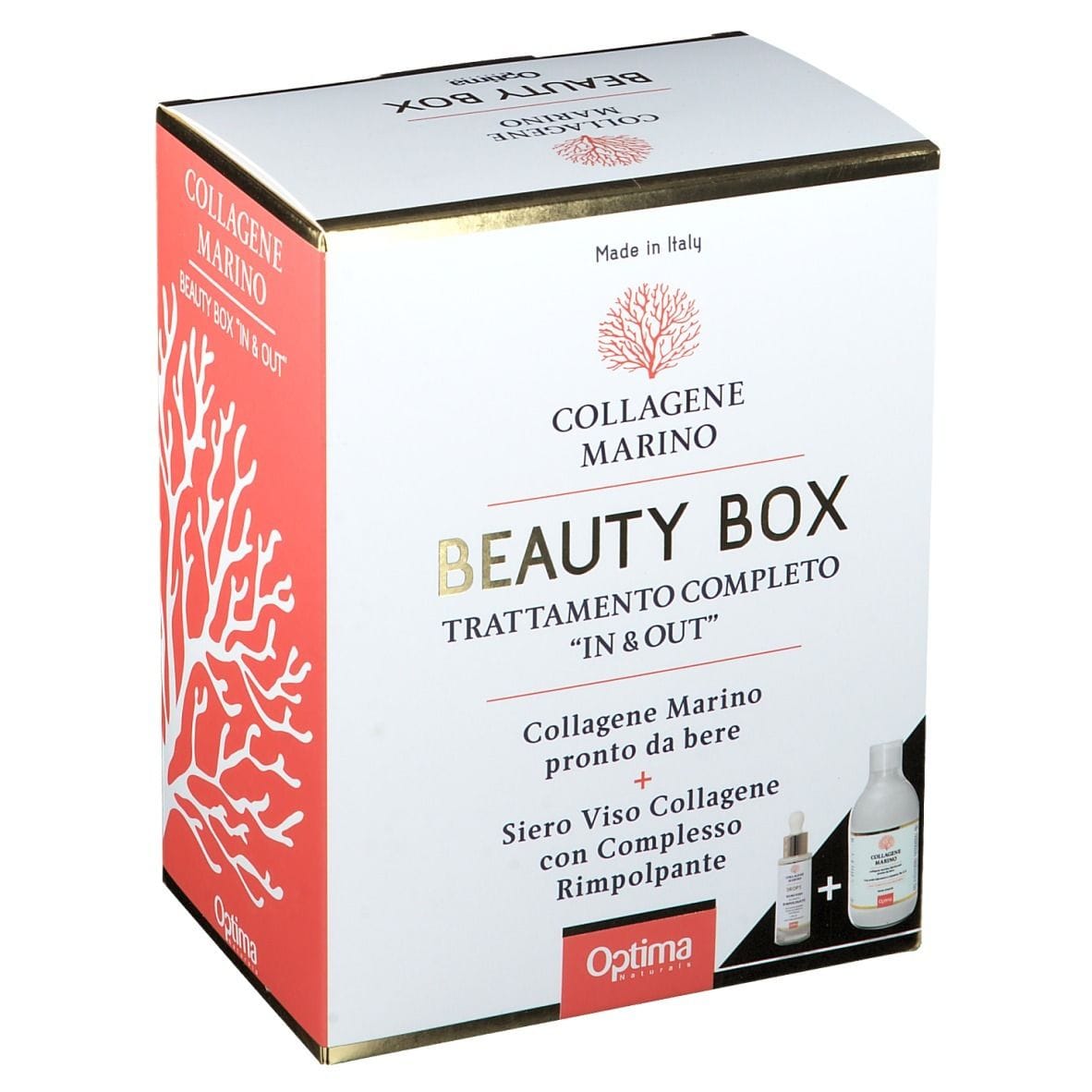 COLLAGENE MARINO BEAUTY BOX TRATTAMENTO COMPLETO IN & OUT COLLAGENE MARINO IDROLIZZATO PRONTO DA BERE 500 ML + SIERO VISO 30 ML