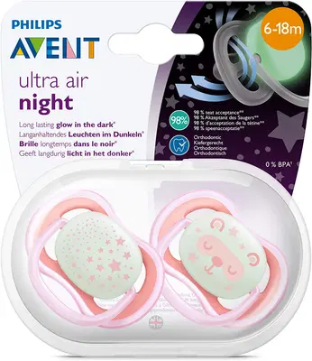 AVENT SUCCHIETTI ULTRA AIR NIGHT 6-18M FEMMINA 2 PEZZI AVENT SUCCHIETTI ULTRA AIR NIGHT 6-18M FEMMINA 2 PEZZI
