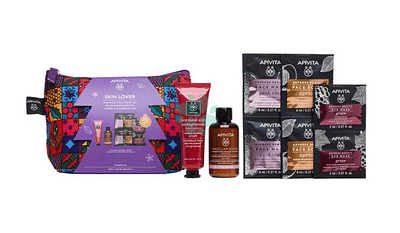 APIVITA PRO FACE MASK POMEGRANATE 50 ML + MINI CLEANSING MICELLAR WATER 75 ML + EXPRESS MASK PINK CLAY 2X8 ML + SCRUB APRICOT 2X8 ML + EYE MASK GRAPE 2X2 ML