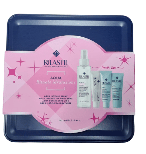 RILASTIL COFANETTO IDRATAZIONE 1 RILASTIL AQUA SPRAY 100 ML + 1 RILASTIL AQUA DETERGENTE 15 ML + 1 RILASTIL AQUA MASCHERA 15 ML + 1 RILASTIL AQUA INTENSE 72H GEL CREMA 15 ML