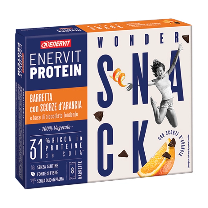 Enervit Protein Snack Scorze Arancia Vegetale 8 Barrette 27 G