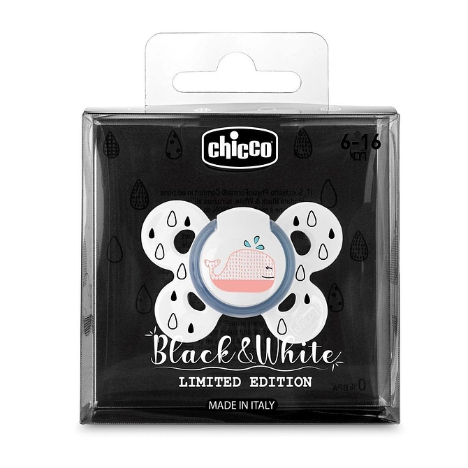 Chicco Succhietto Comfort Black&White Silicone 6 16 M