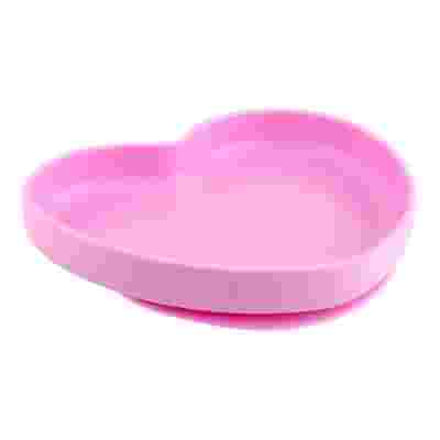 CHICCO PIATTO CUORE VENTOSA SILICONE ROSA