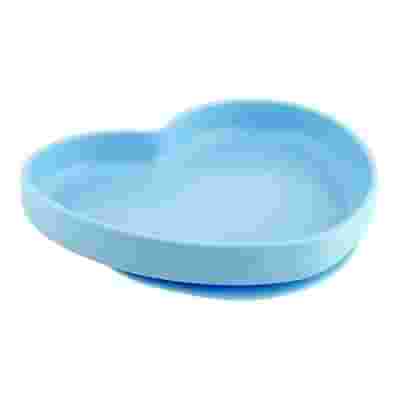 CHICCO PIATTO CUORE VENTOSA SILICONE BLU