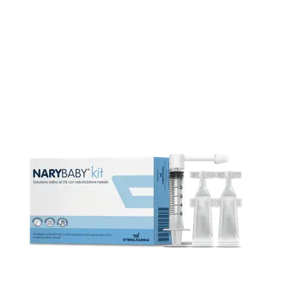 NARY BABY KIT SOLUZIONE SALINA IPERTONICA AL 3% 20 FIALOIDI + NEBULIZZATORE NASALE NARY BABY KIT SOLUZIONE SALINA IPERTONICA AL 3% 20 FIALOIDI + NEBULIZZATORE NASALE