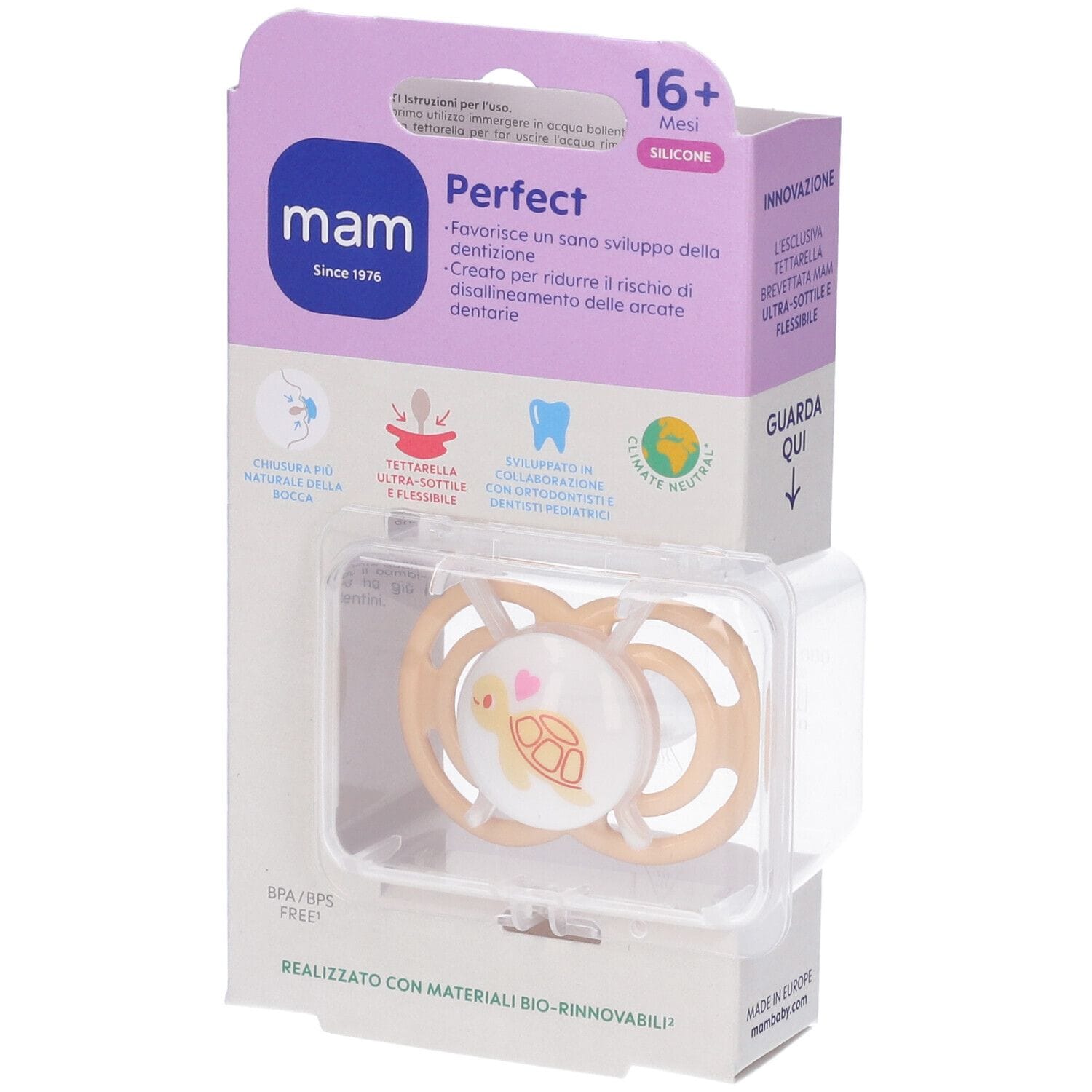 MAM SUCCHIETTO PERFECT 16+ SILICONE SINGLE BOX FEMMINA