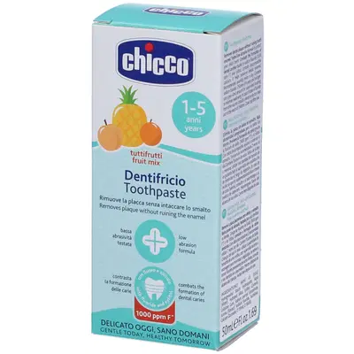CHICCO DENTIFRICIO TUTTIFRUTTI DA 1 A 5 ANNI CON FLUORO CHICCO DENTIFRICIO TUTTIFRUTTI DA 1 A 5 ANNI CON FLUORO