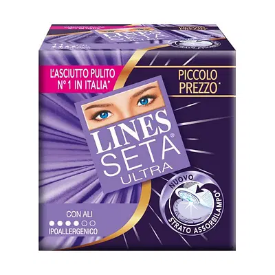 LINES SETA ULTRA ASSORBENTE CON ALI 22 PEZZI LINES SETA ULTRA ASSORBENTE CON ALI 22 PEZZI